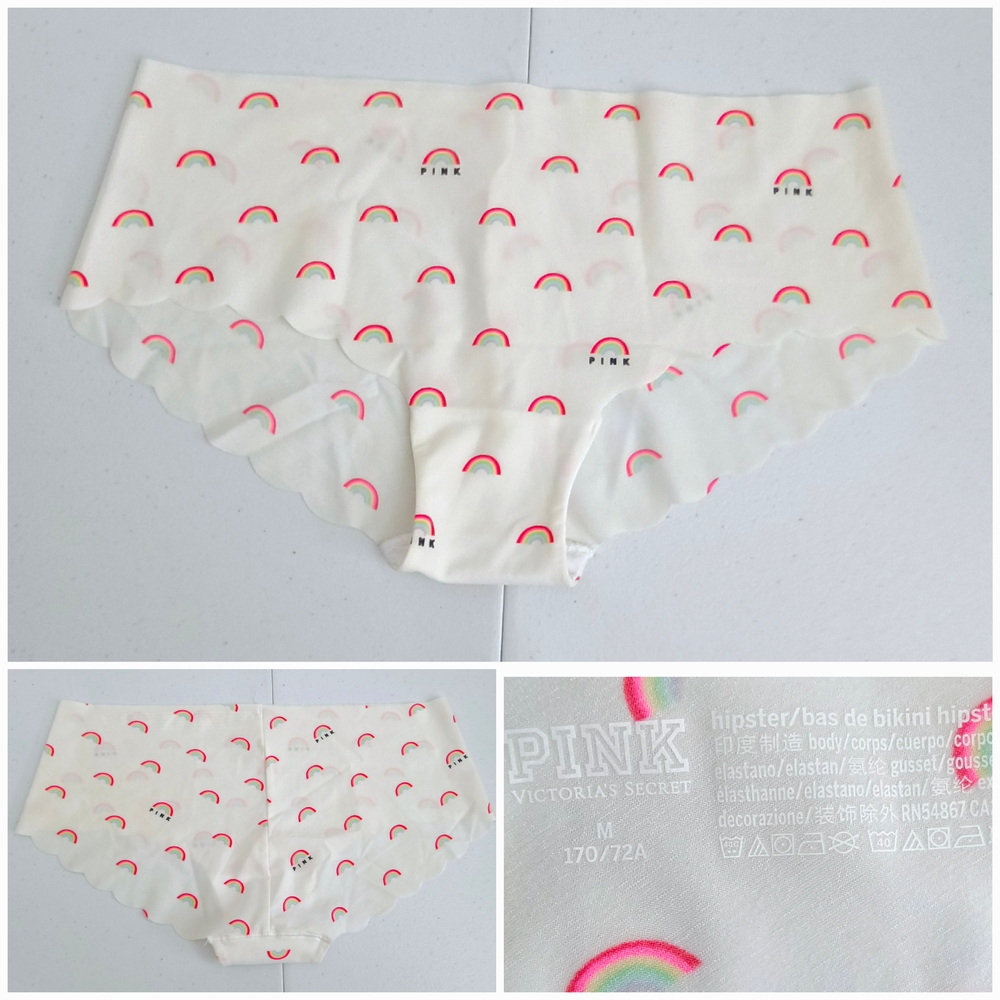 PINK Victoria's Secret No-show Rainbow Hipster Panty Size Med (Nwots)